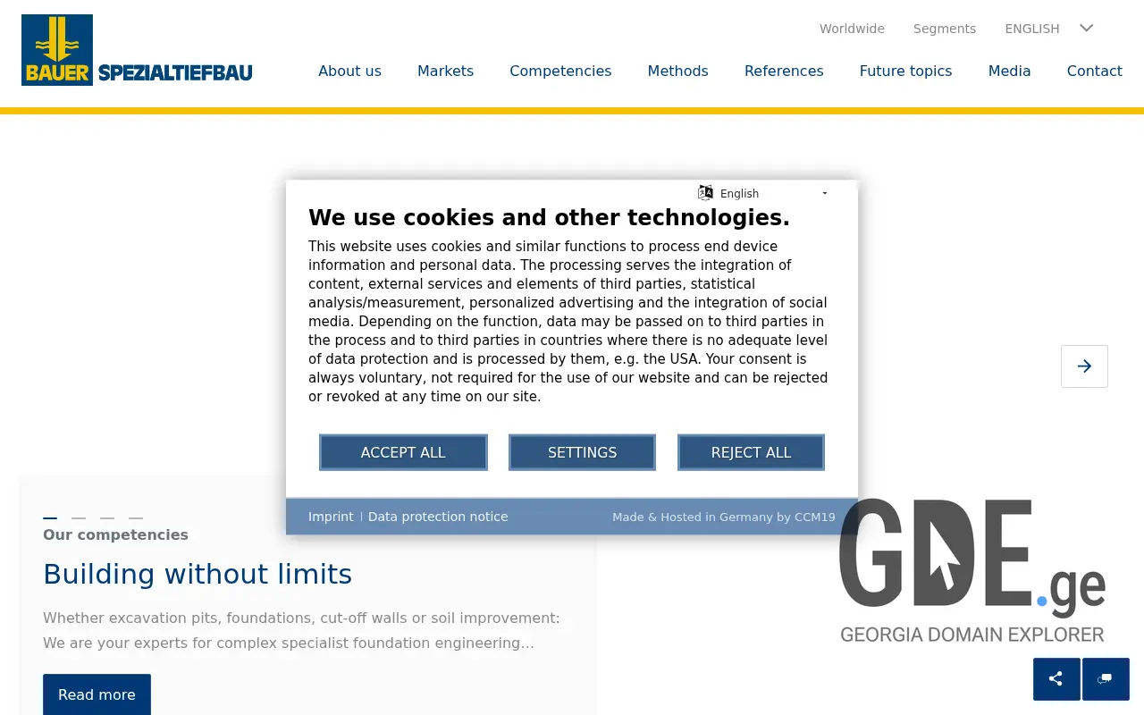 Screenshot of the site bauer.ge at 2025-11-28