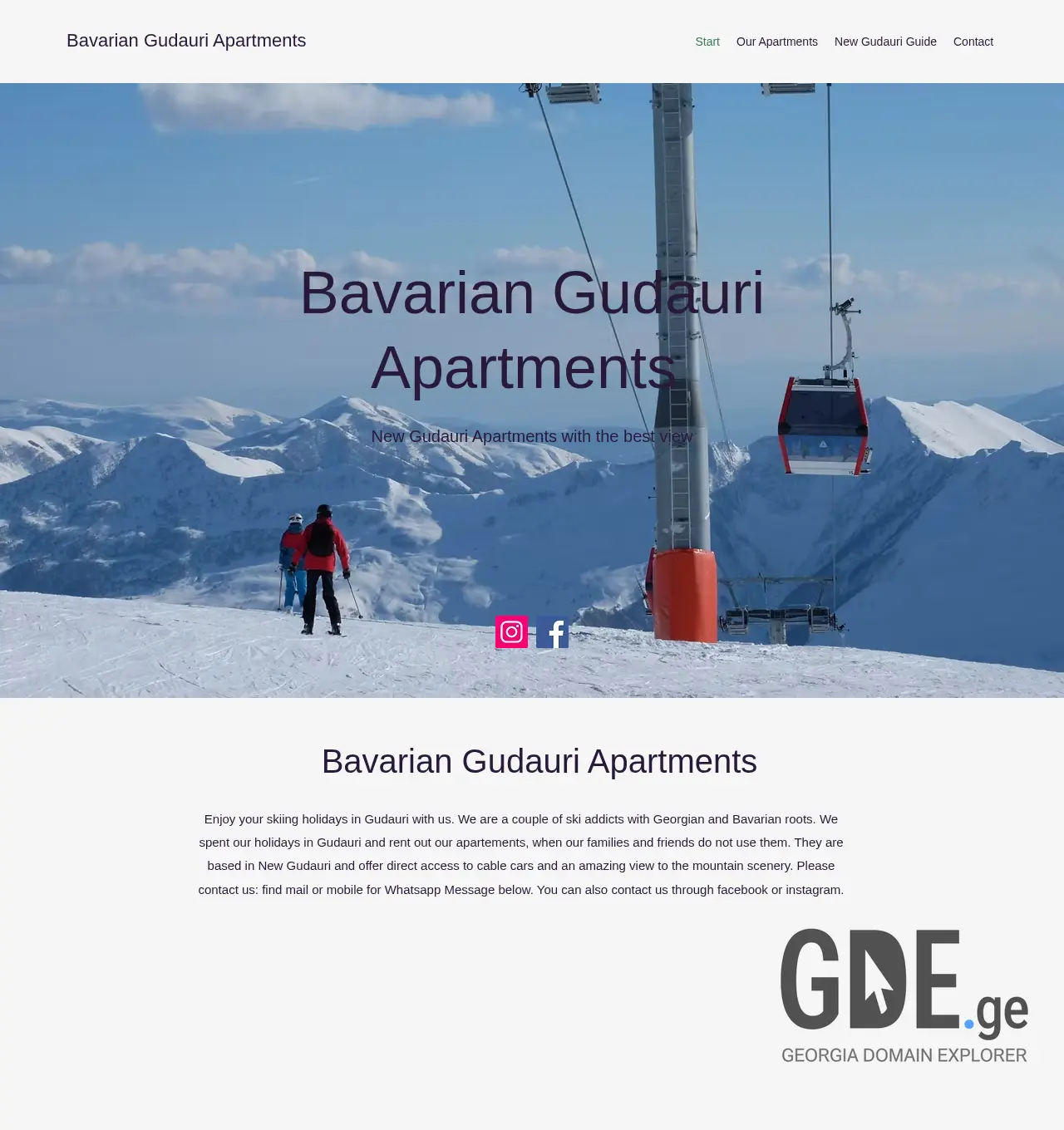 Screenshot of the site bavarian-gudauri.ge at 2025-11-30