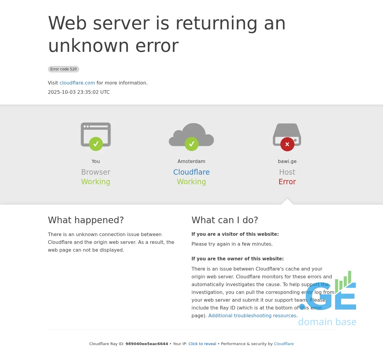Screenshot of the site bawi.ge