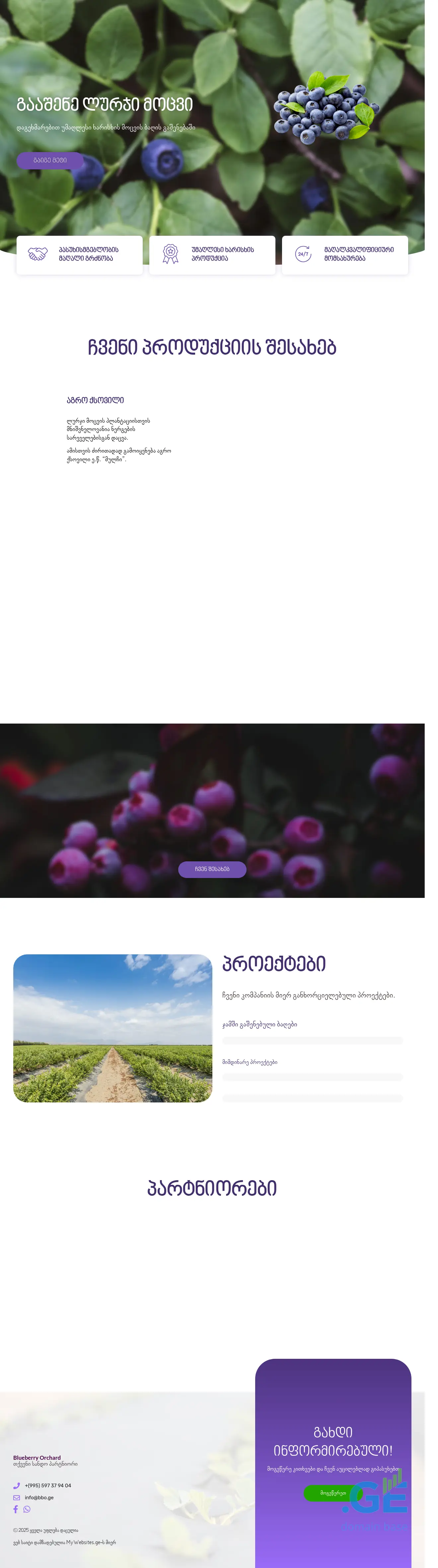 Screenshot of the site bbo.ge at 2025-10-04