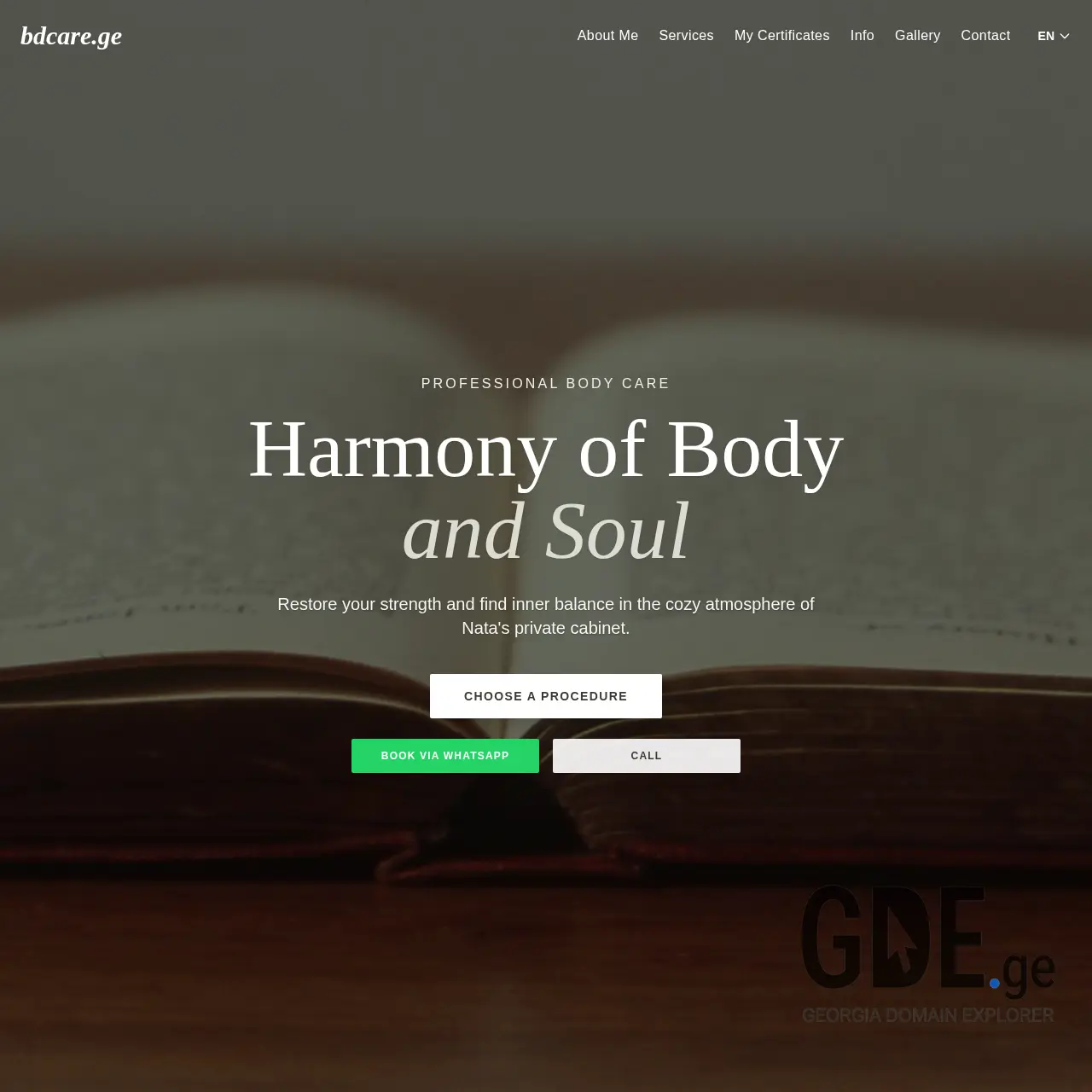 Screenshot of the site bdcare.ge at 2026-02-13