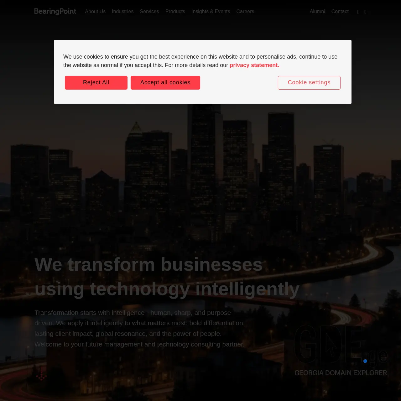 Screenshot of the site bearingpoint.ge at 2025-12-07