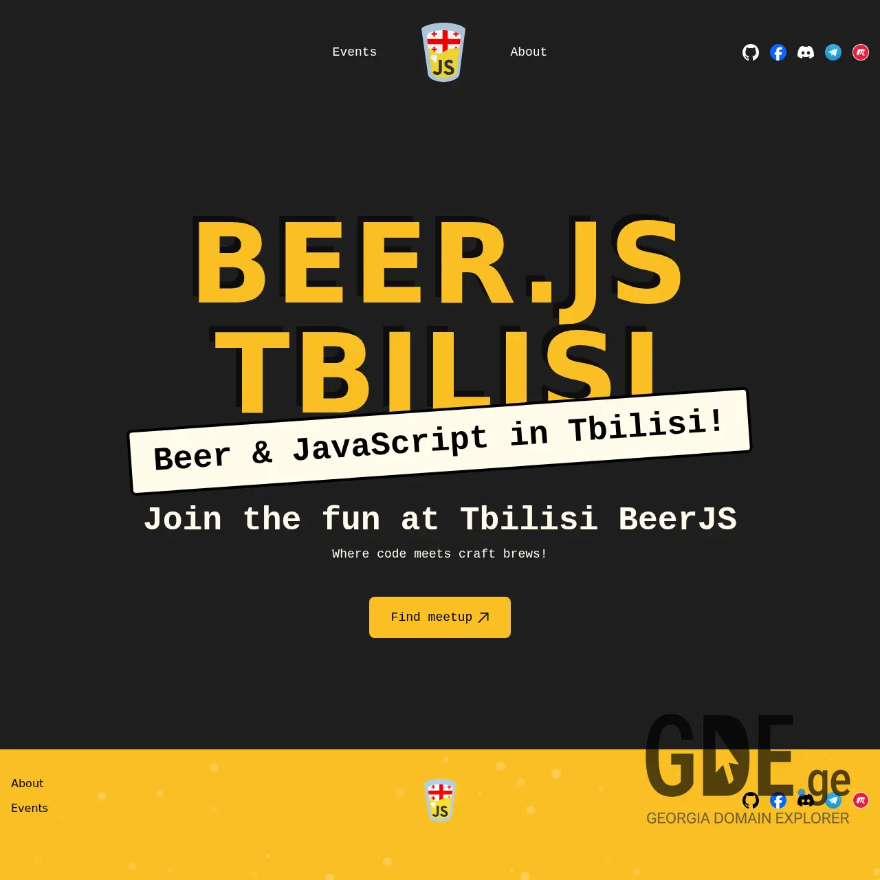 Screenshot of the site beerjs.ge at 2025-12-08