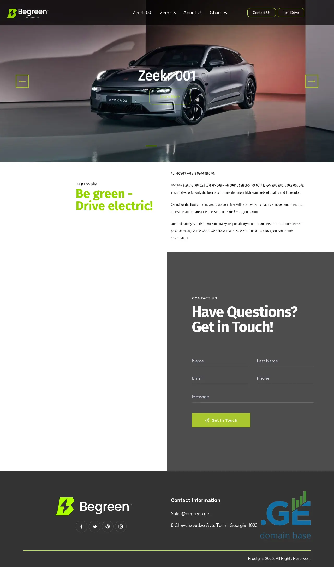 Screenshot of the site begreen.ge
