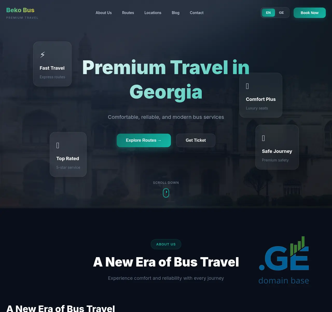 Screenshot of the site beko-bus.ge at 2025-11-02