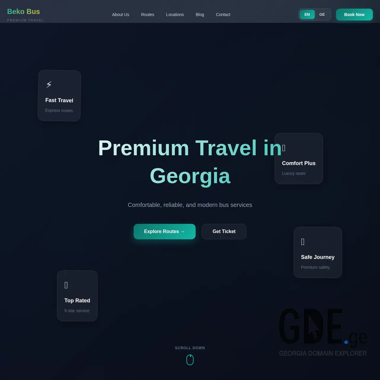 Screenshot of the site beko-bus.ge at 2025-12-15