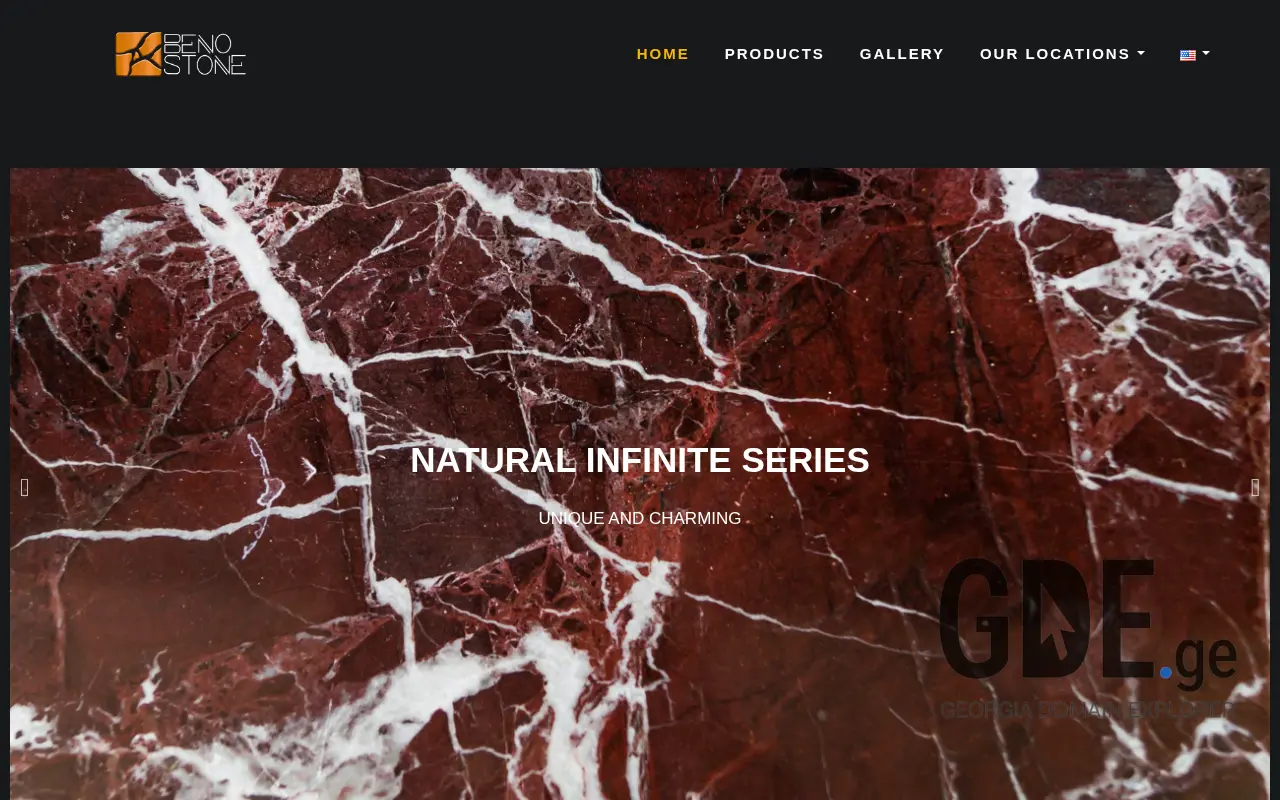 Screenshot of the site benostone.ge at 2025-11-28