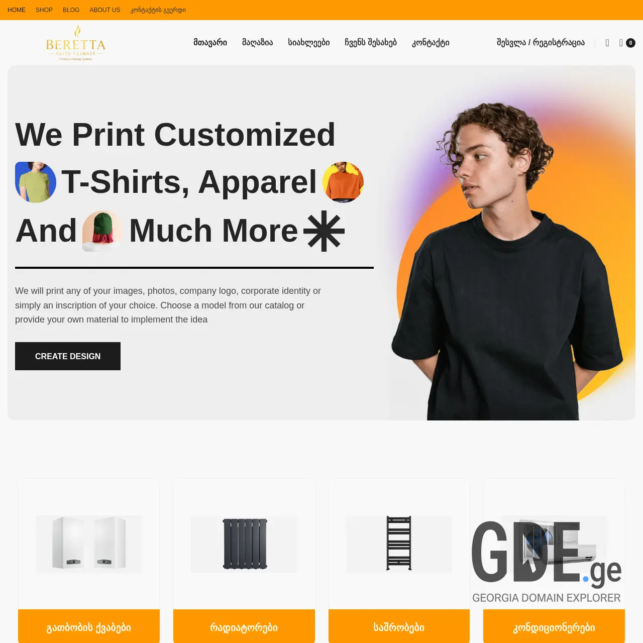 Screenshot of the site berettaclimate.ge at 2026-02-18