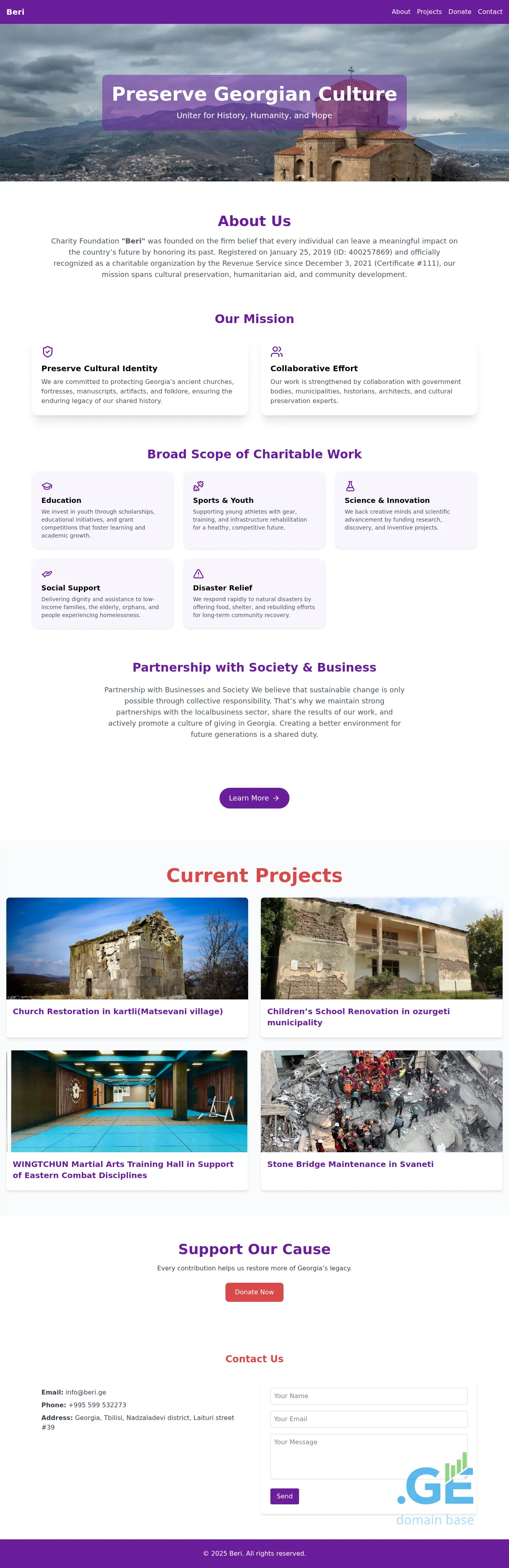 Screenshot of the site beri.ge at 2025-10-04