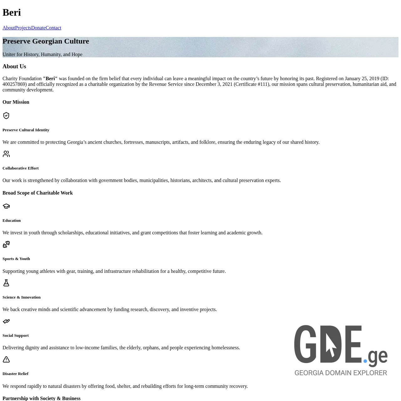 Screenshot of the site beri.ge at 2025-12-07