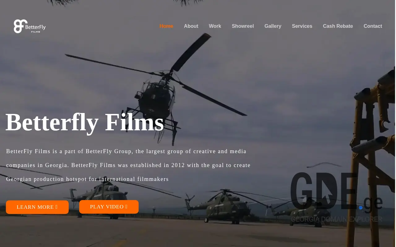 Screenshot of the site betterflyfilms.ge at 2025-11-28