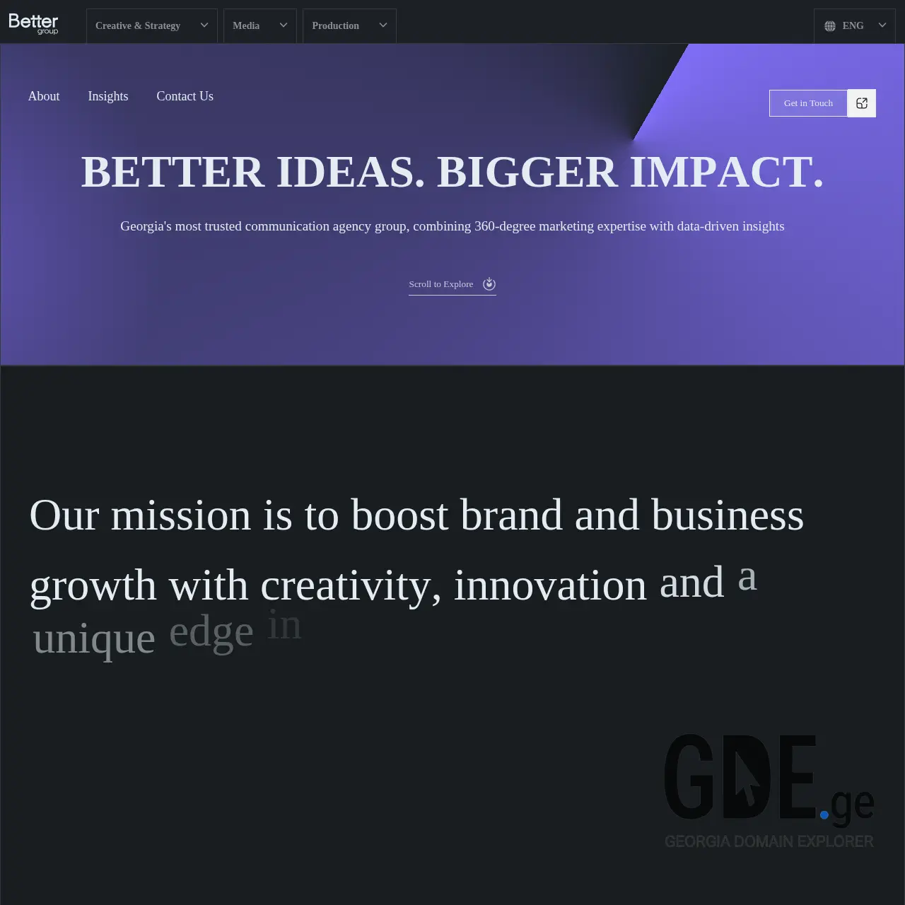 Screenshot of the site bettergroup.ge at 2025-12-08