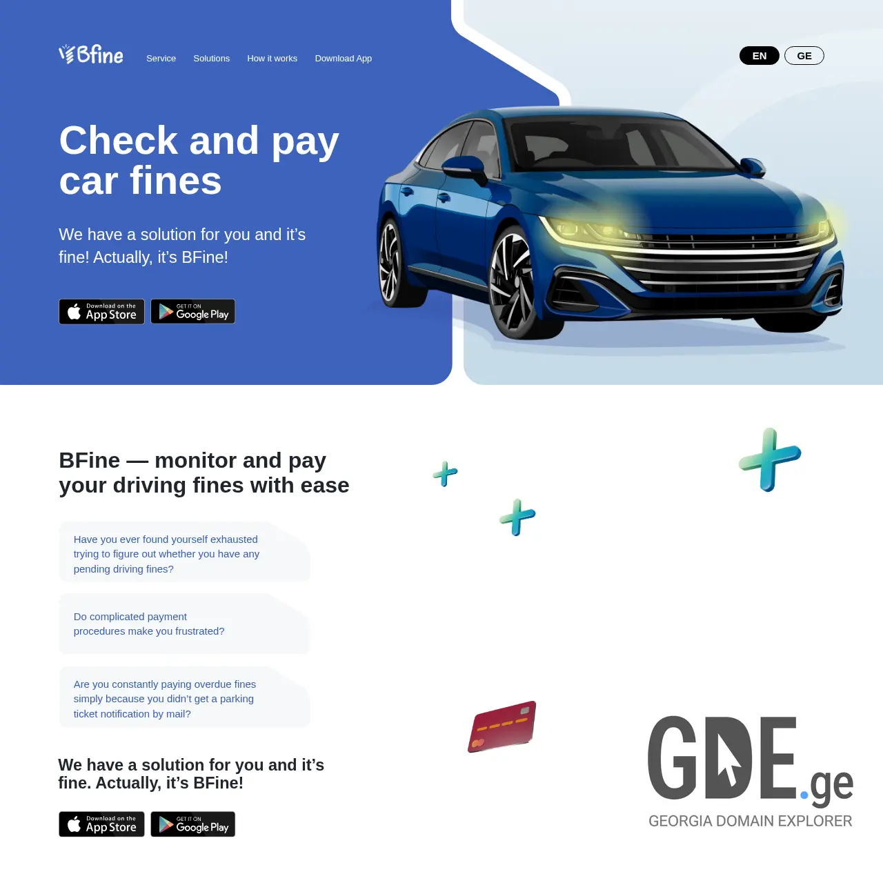 Screenshot of the site bfine.ge at 2025-12-08