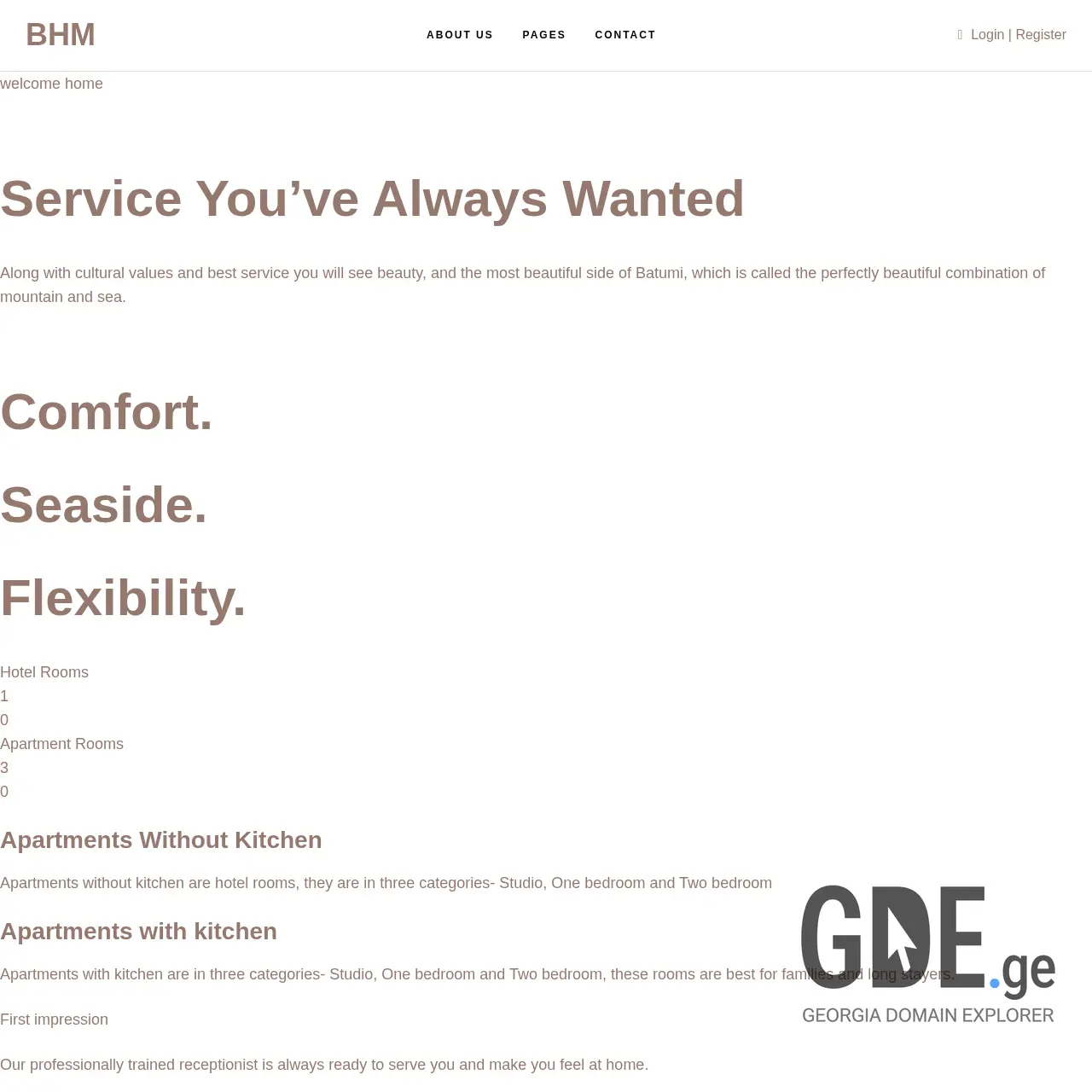 Screenshot of the site bhm.ge at 2025-12-08