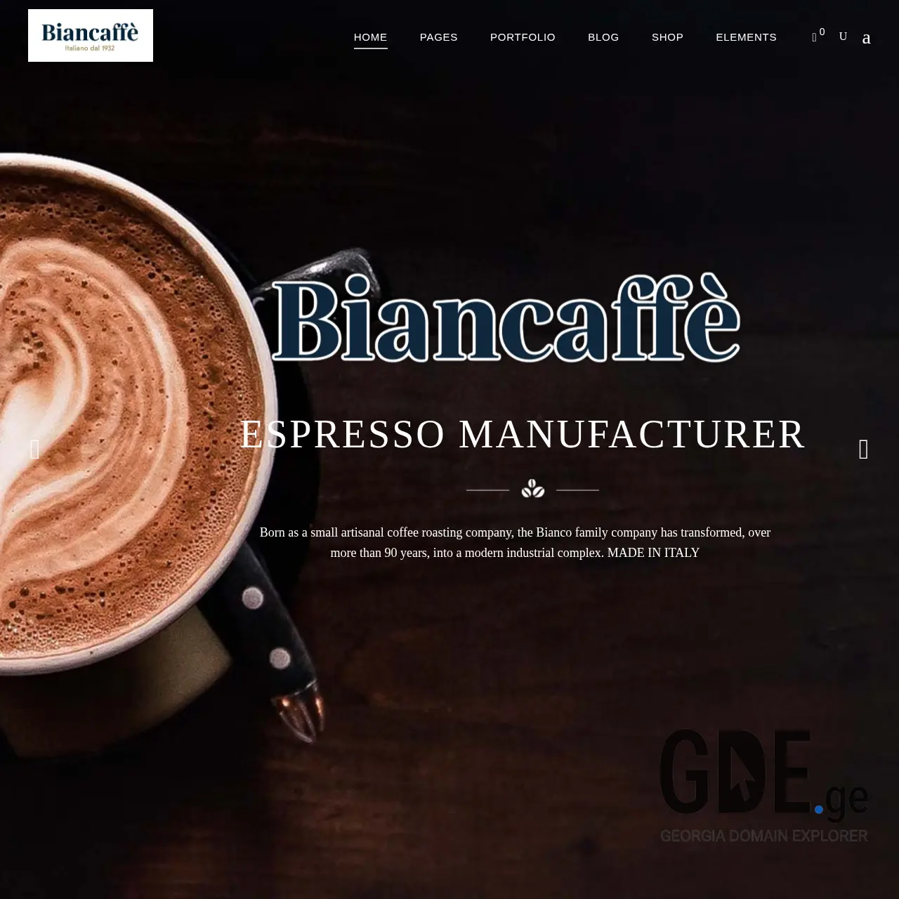 Screenshot of the site biancaffe.ge at 2025-12-08