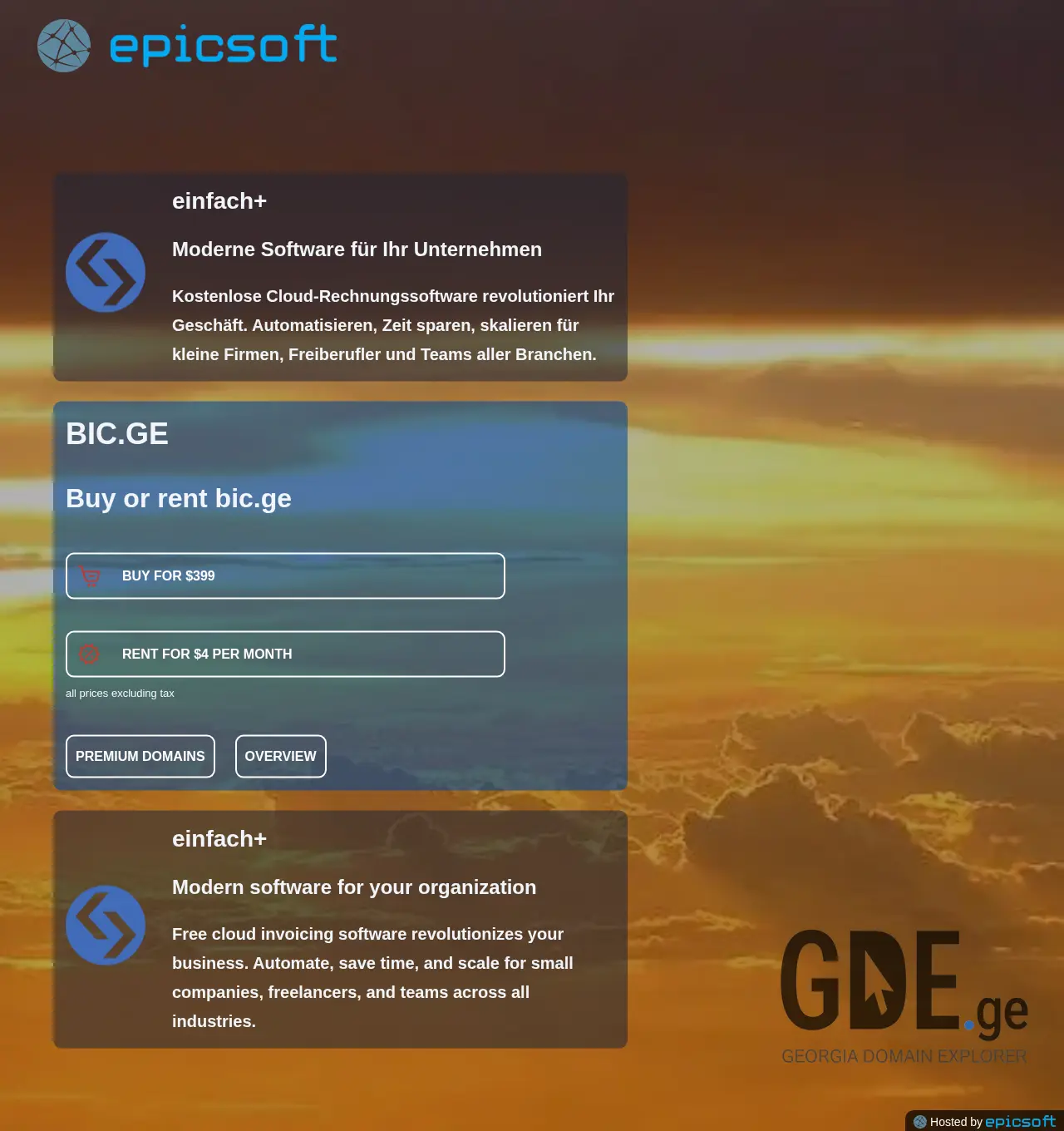 Screenshot of the site bic.ge at 2025-12-03