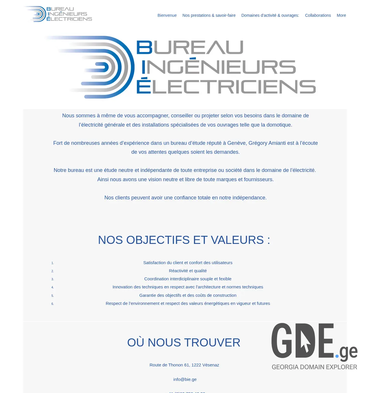 Screenshot of the site bie.ge at 2025-11-30