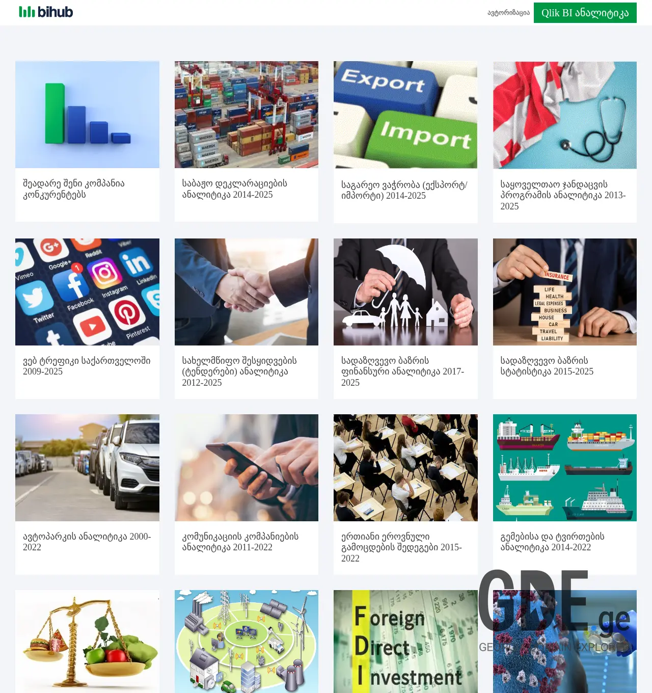 Screenshot of the site bihub.ge at 2025-11-29