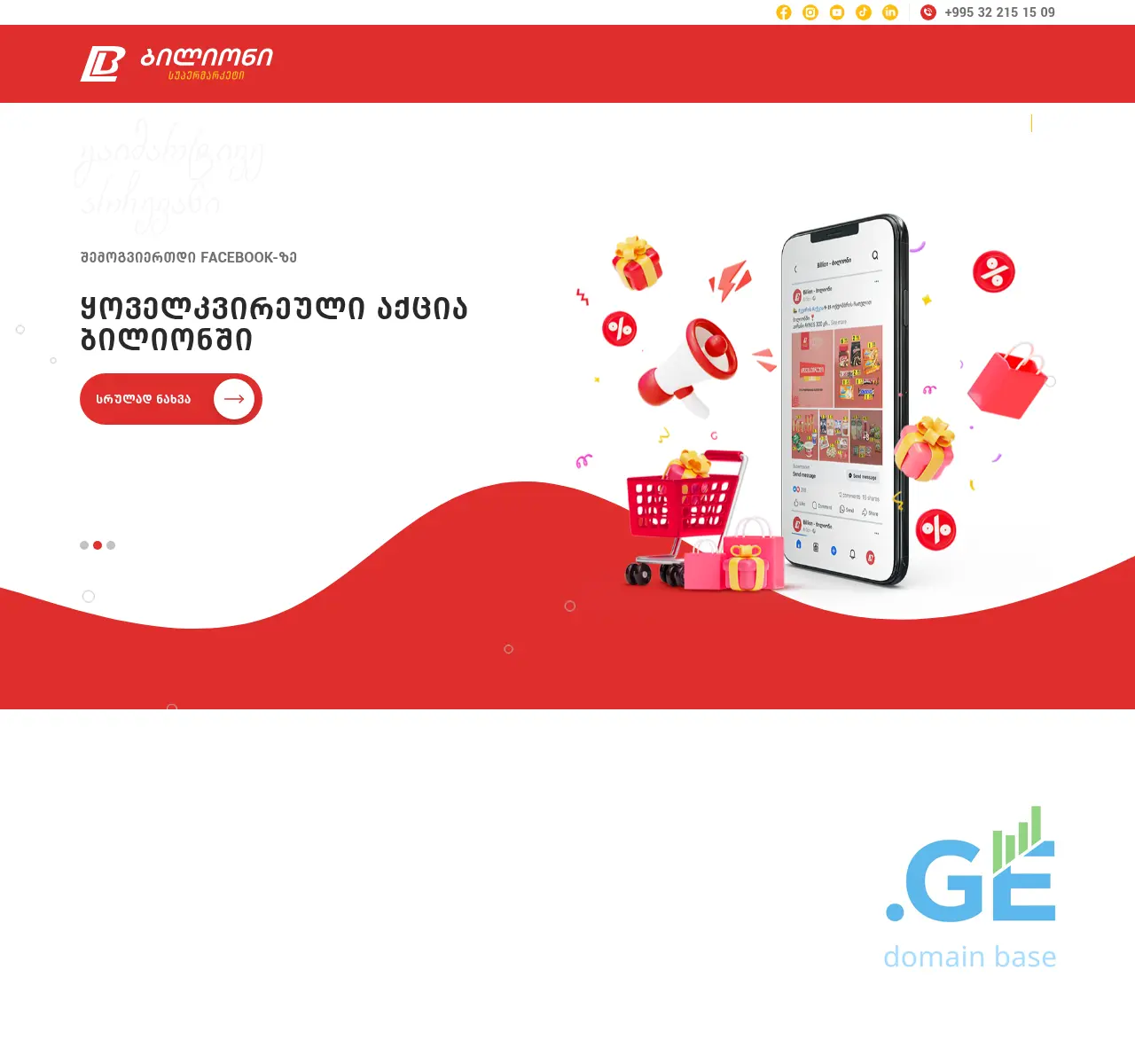 Screenshot of the site bilion.ge at 2025-11-22