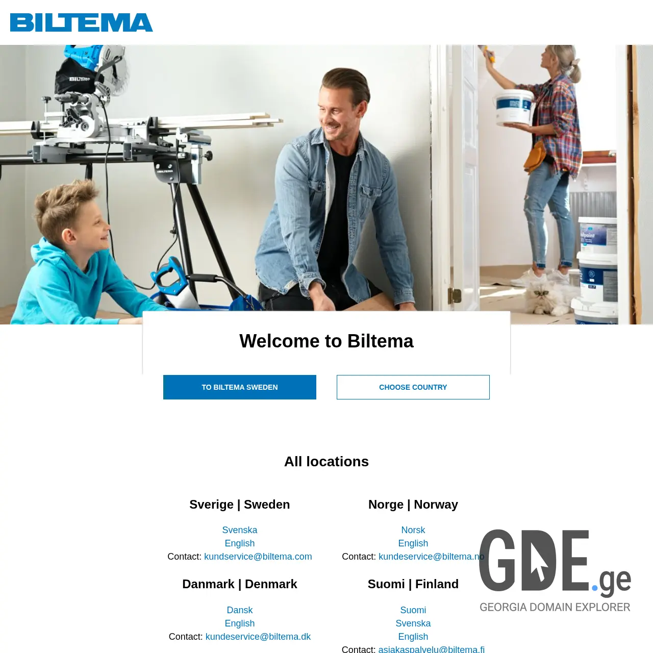 Screenshot of the site biltema.ge at 2025-12-08