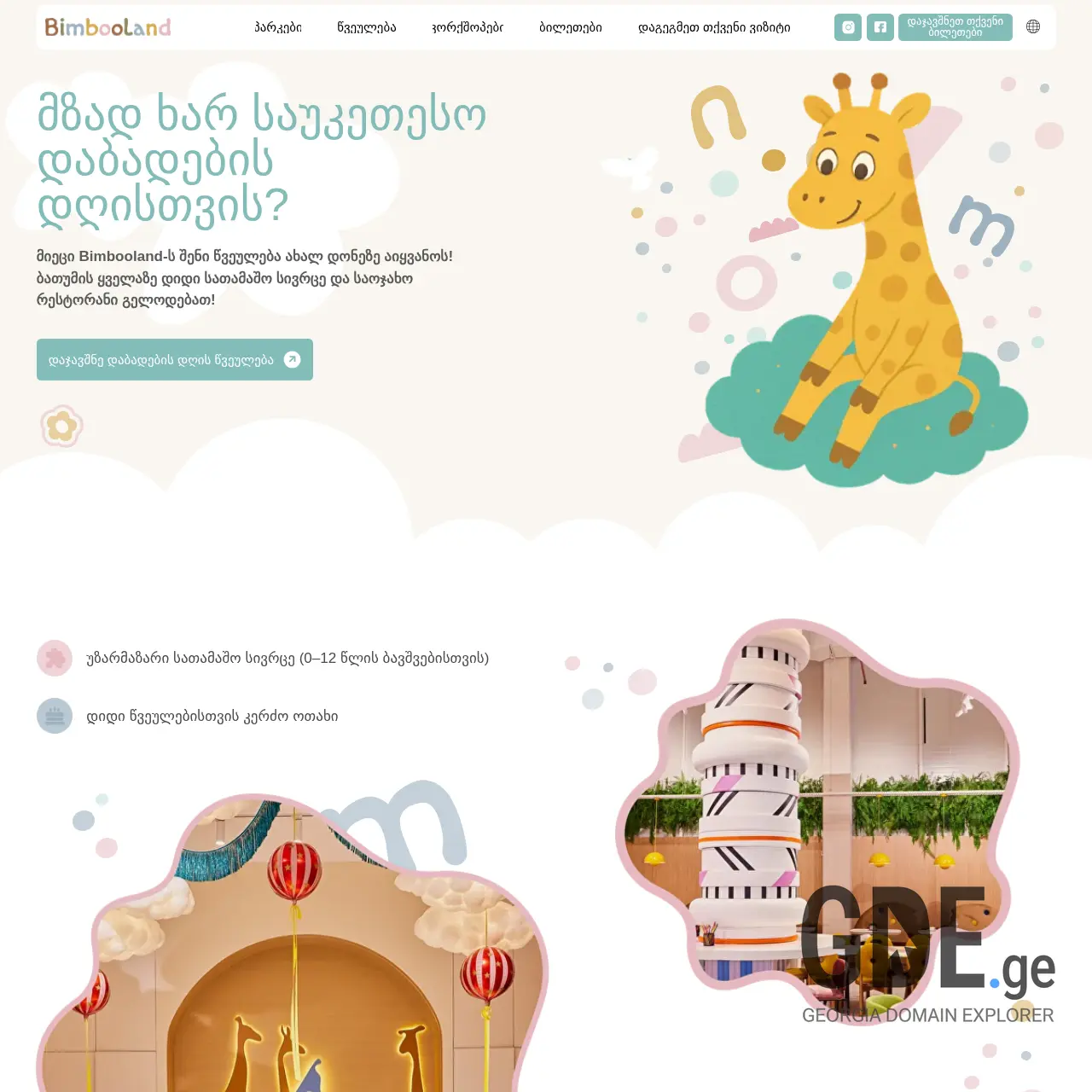 Screenshot of the site bimbooland.ge at 2026-02-27