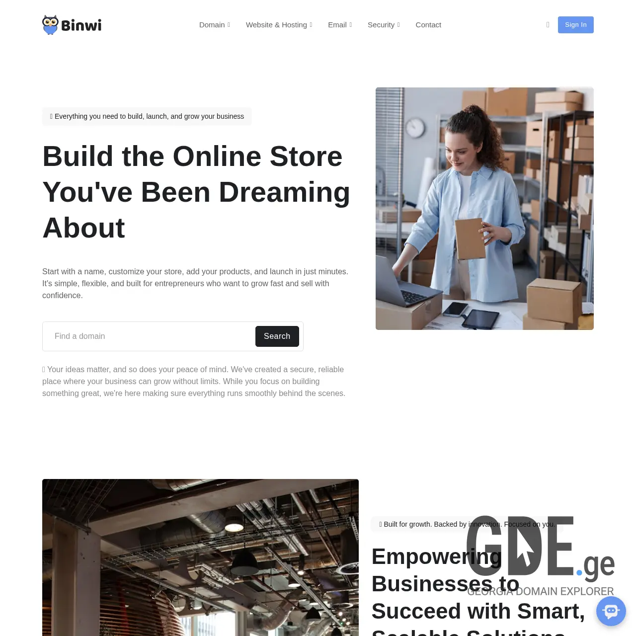 Screenshot of the site binwi.com at 2025-12-14