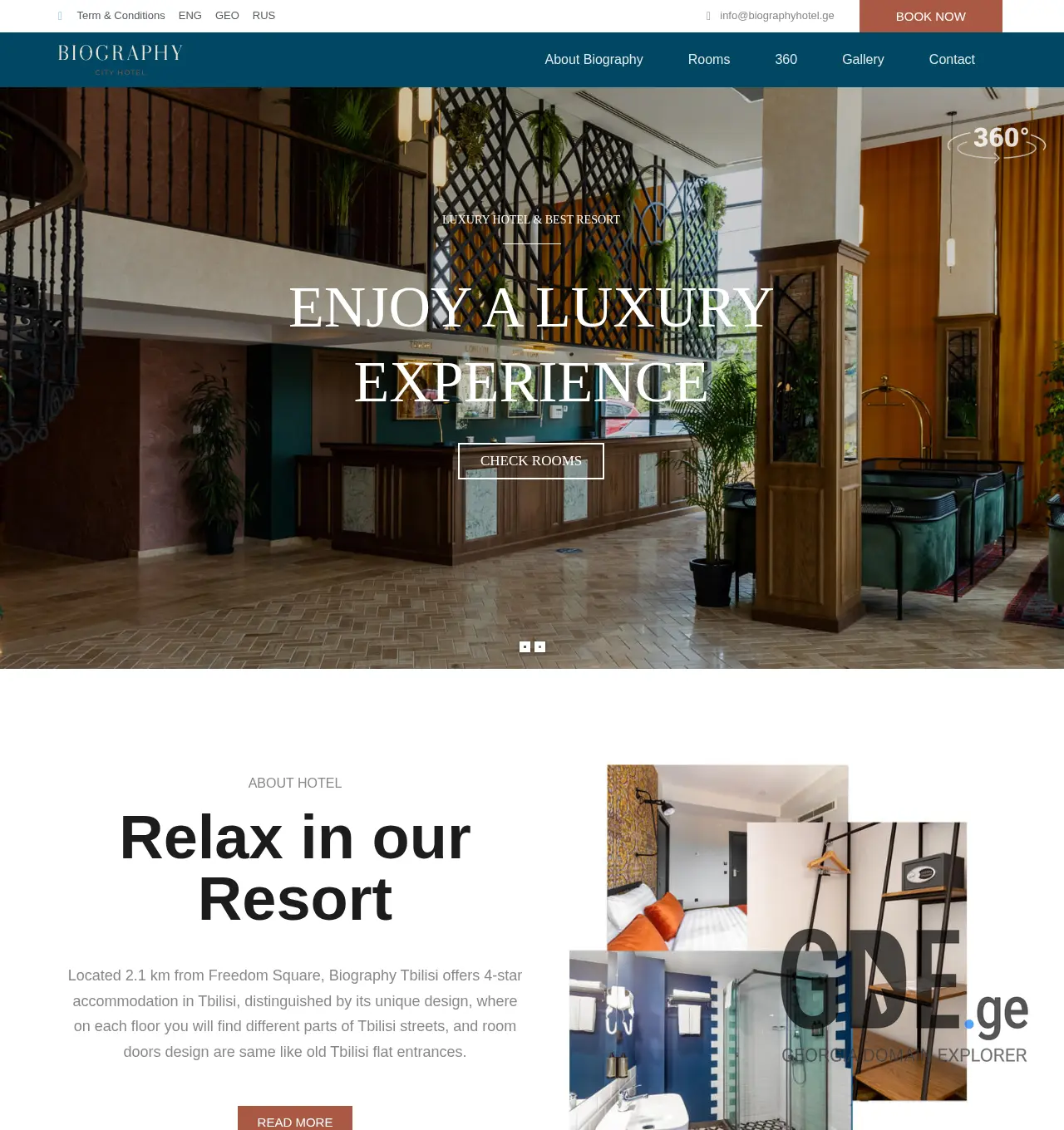 Screenshot of the site biographyhotel.ge at 2025-11-29