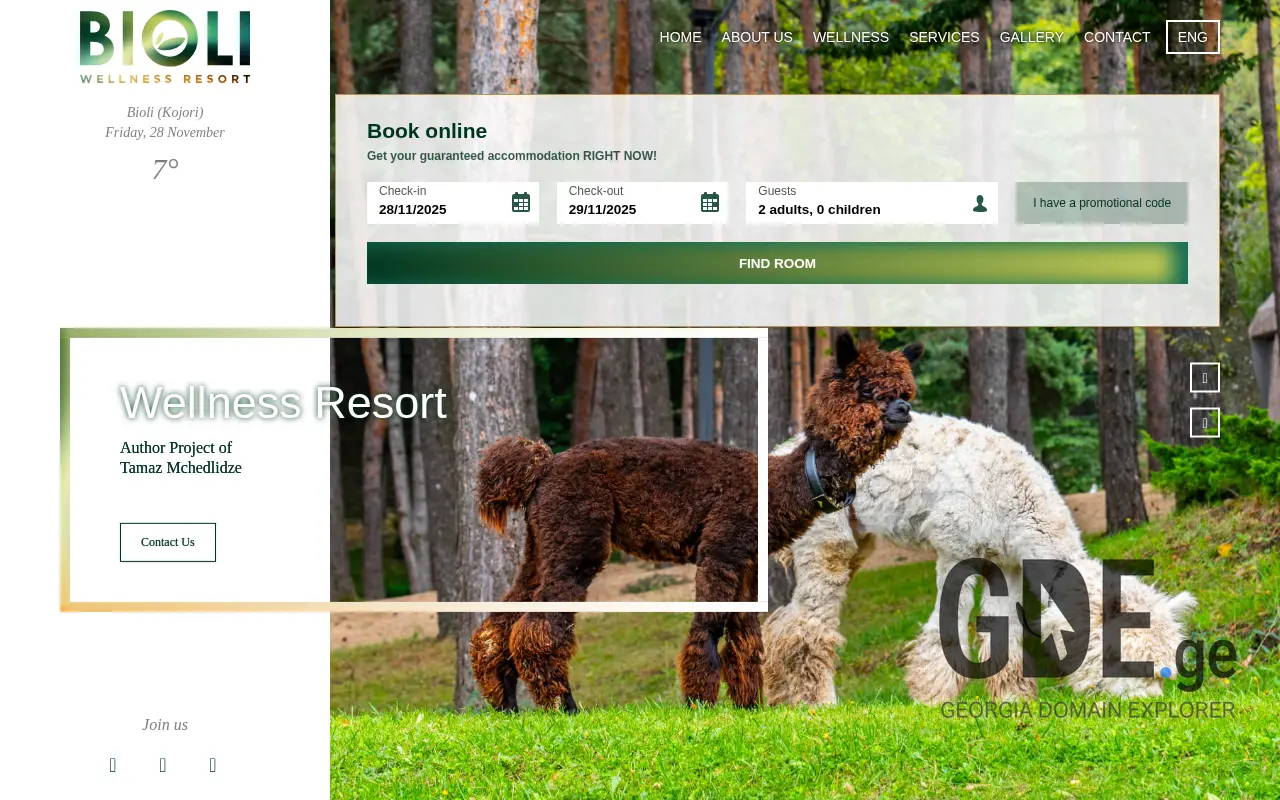 Screenshot of the site bioli.ge at 2025-11-28