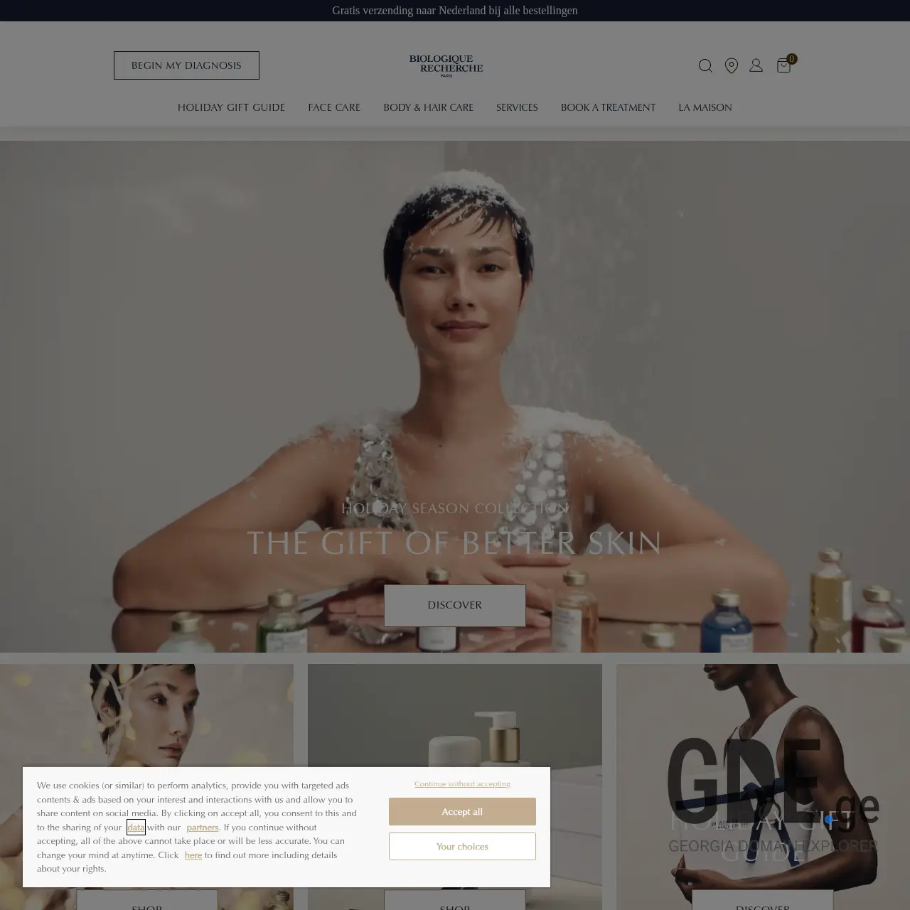 Screenshot of the site biologique-recherche.ge at 2025-12-08