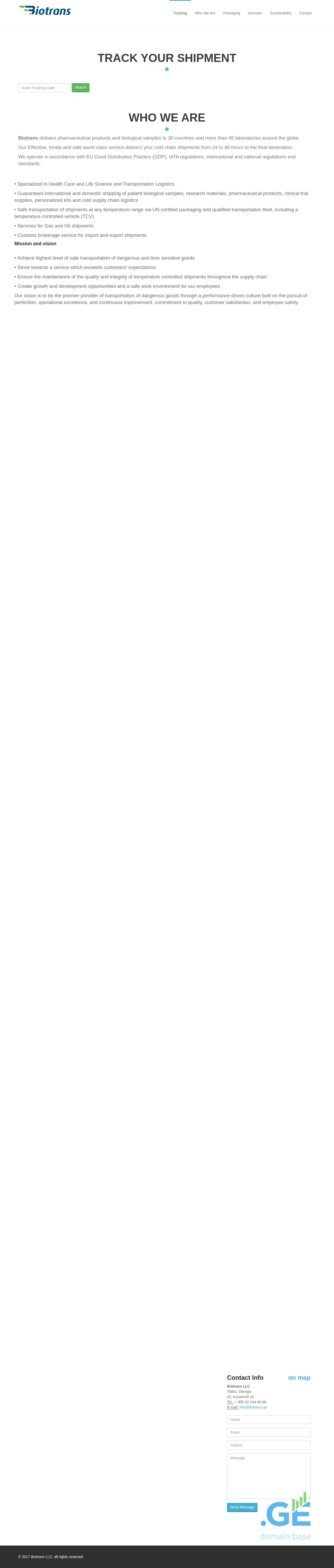 Screenshot of the site biotrans.ge at 2025-10-04