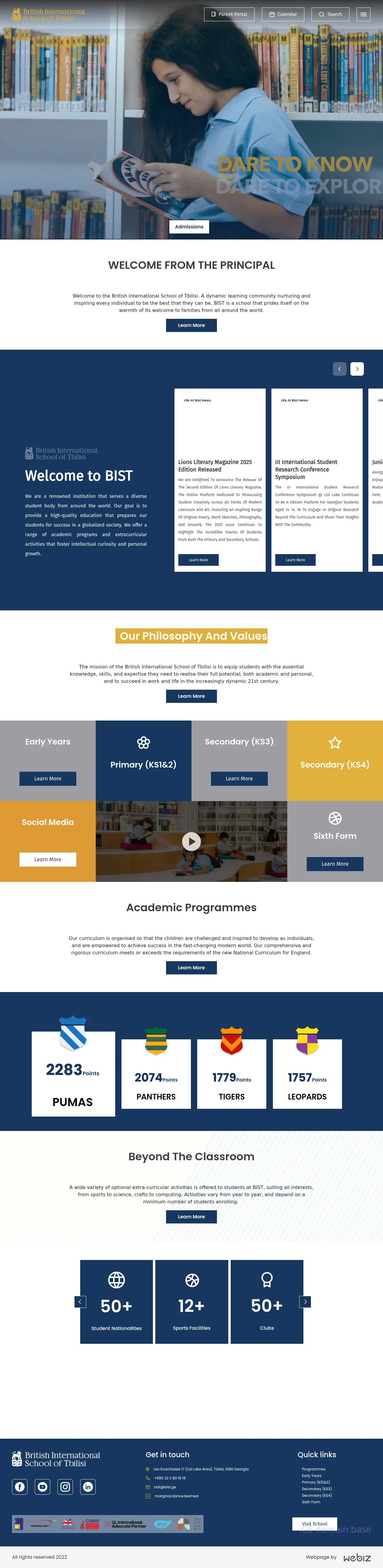 Screenshot of the site bist.ge