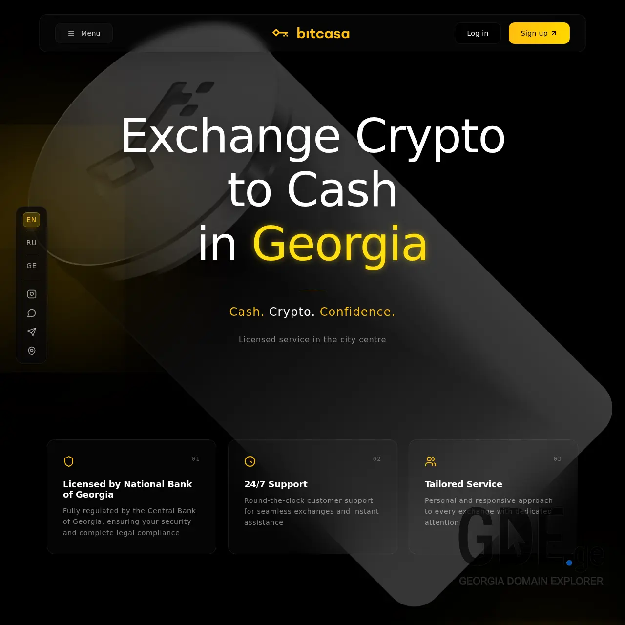 Screenshot of the site bitcasa.ge at 2025-12-08