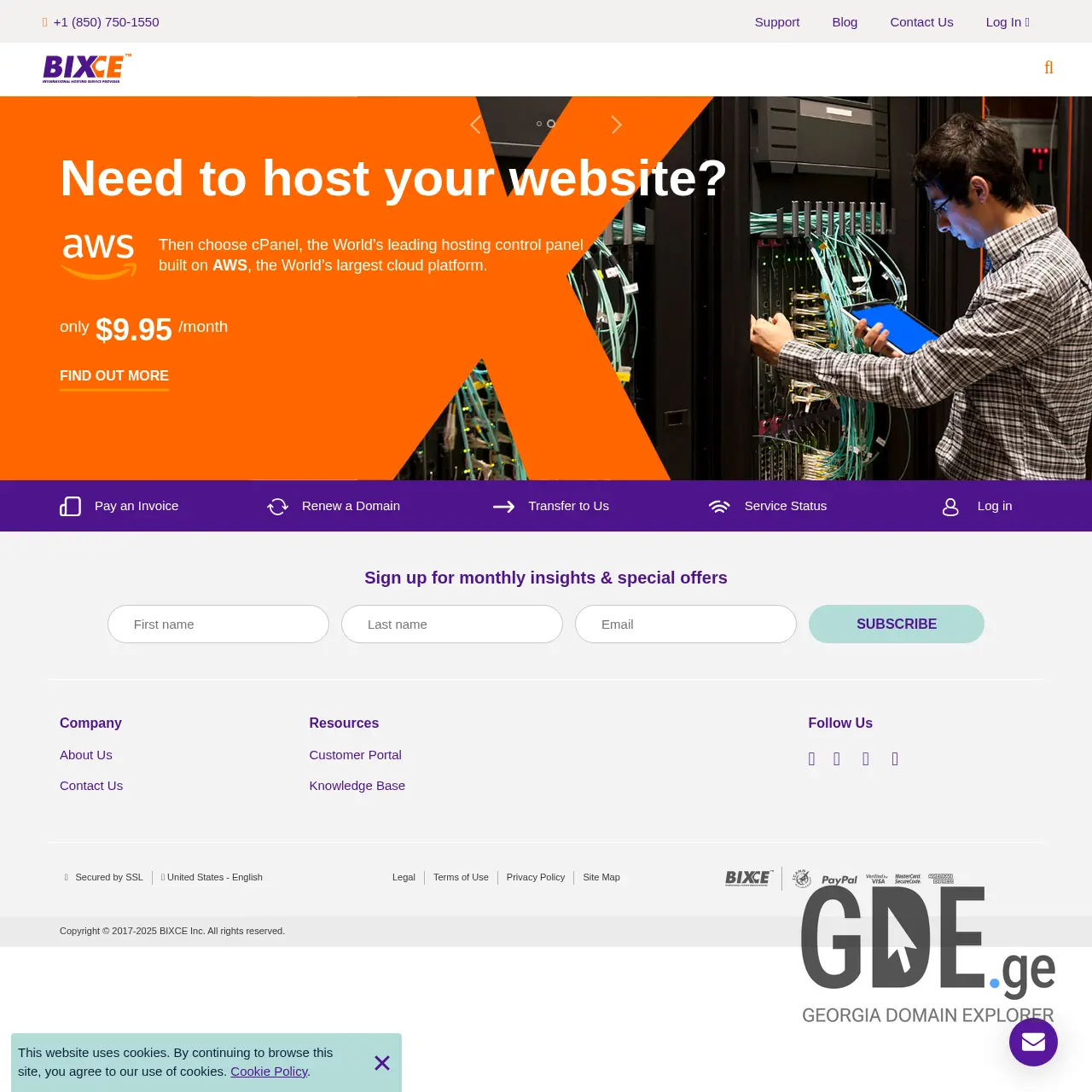 Screenshot of the site bixce.ge at 2025-12-07