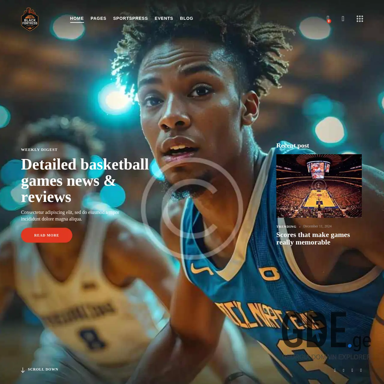 Screenshot of the site blackfortress.ge at 2025-12-26