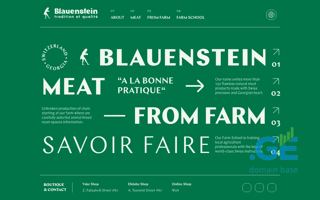 Screenshot of the site blauenstein.ge at 2025-10-14