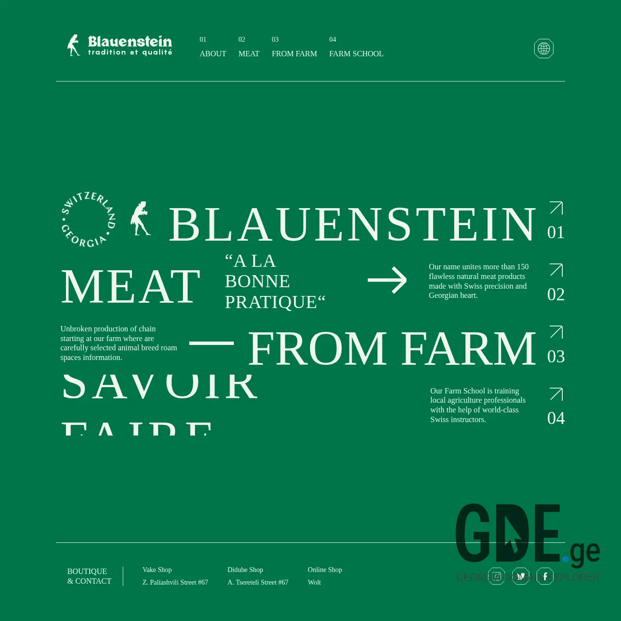 Screenshot of the site blauenstein.ge at 2025-12-14