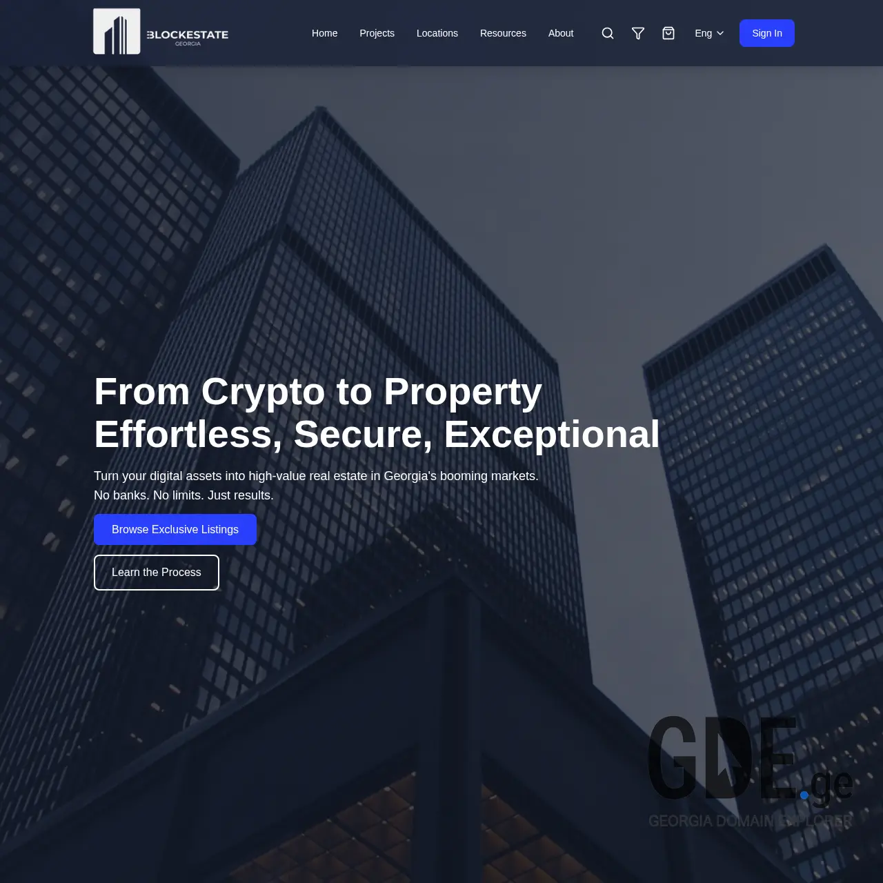 Screenshot of the site blockestate.ge at 2025-12-07