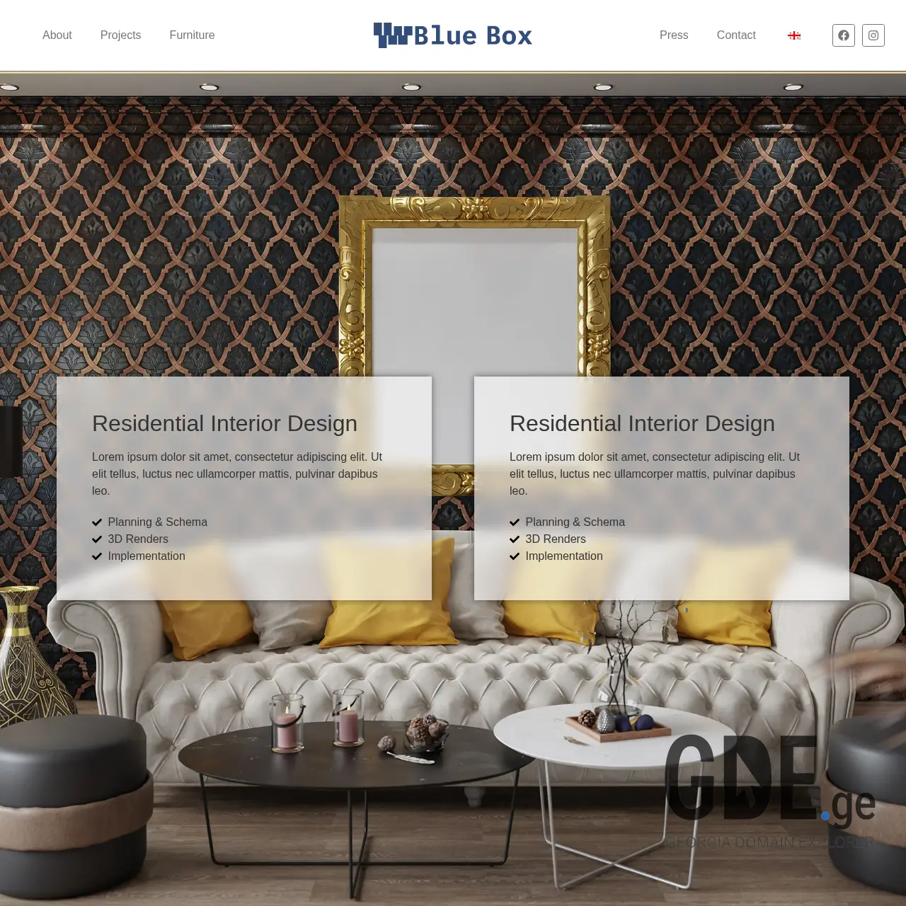 Screenshot of the site bluebox.ge at 2025-12-08
