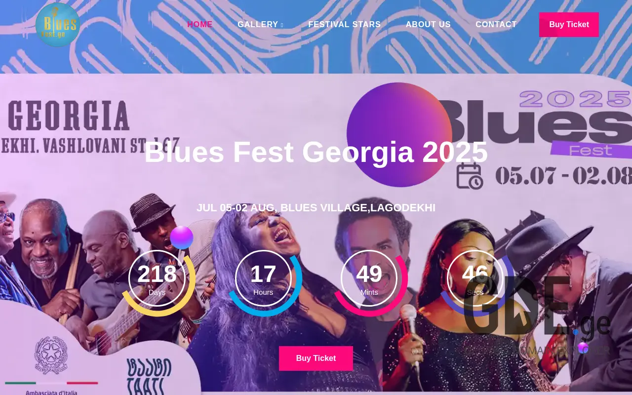 Screenshot of the site bluesfest.ge at 2025-11-28