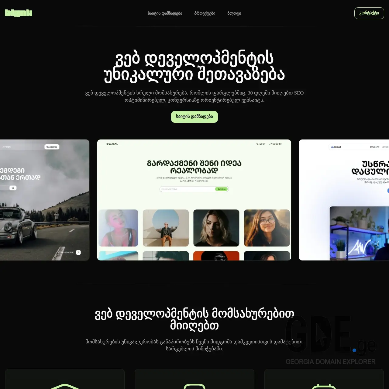 Screenshot of the site blynk.ge at 2025-12-08