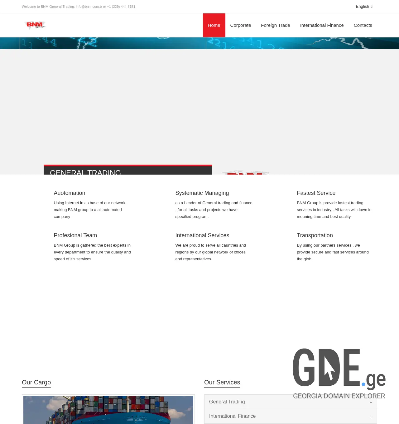 Screenshot of the site bnm.ge at 2025-11-30