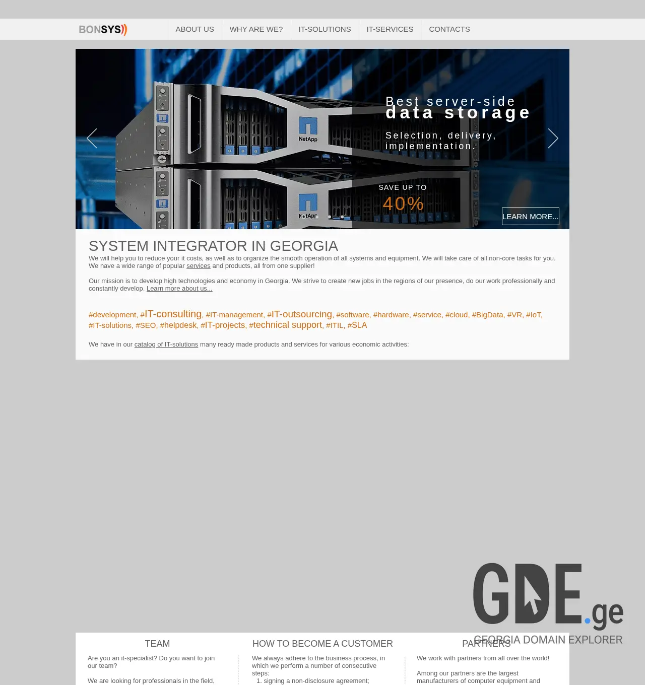 Screenshot of the site bonsys.ge at 2025-11-30