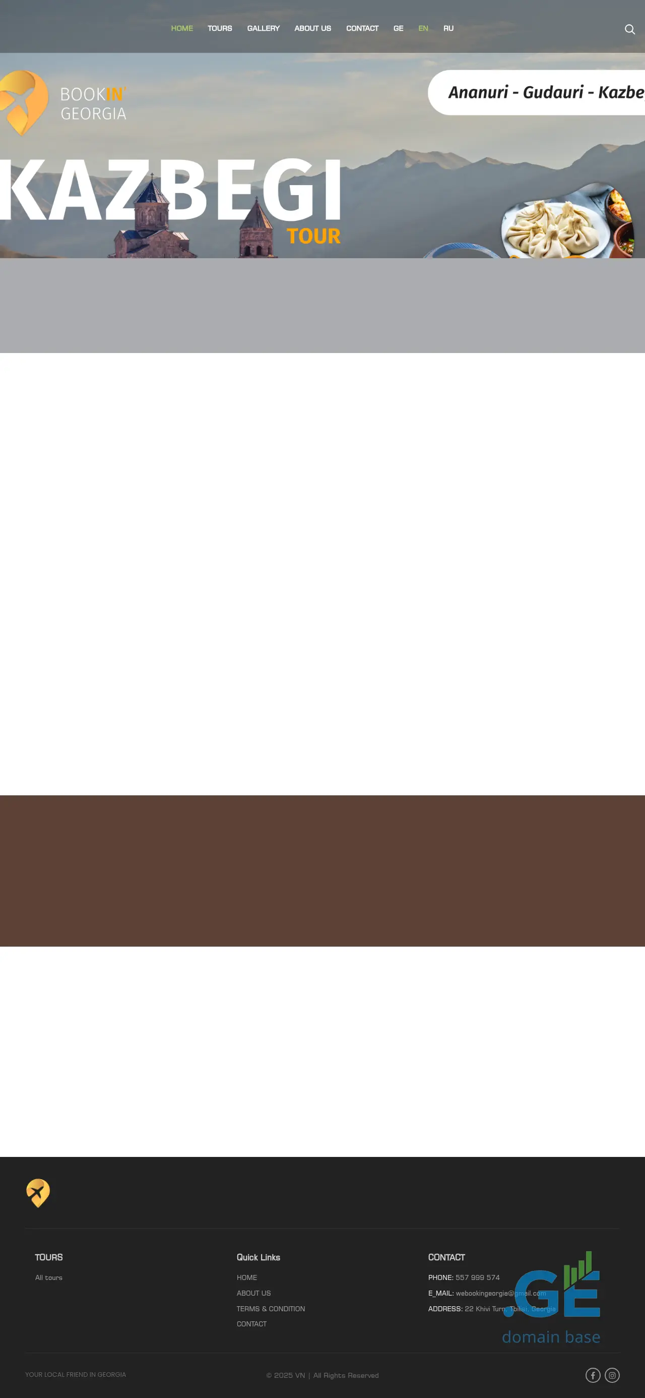 Screenshot of the site bookingeorgia.ge at 2025-10-04