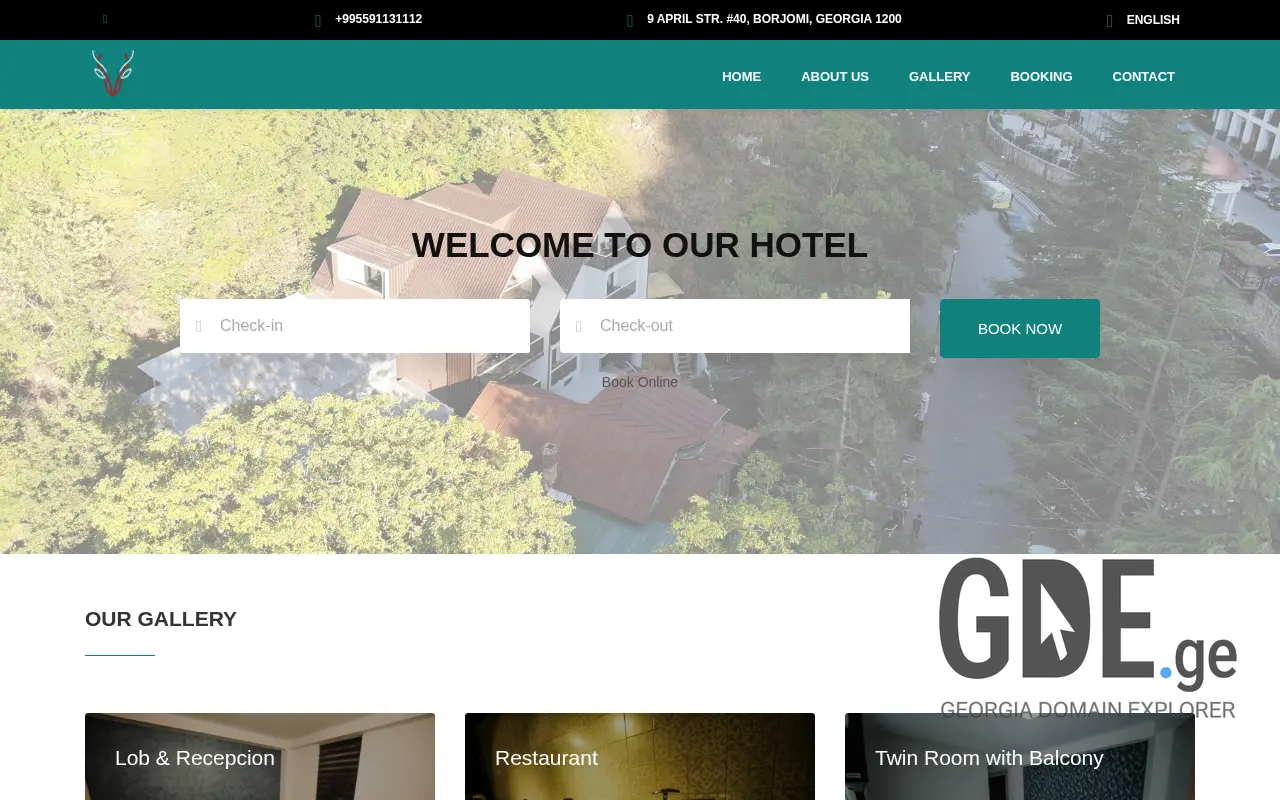 Screenshot of the site borjomiunderwood.ge at 2025-11-28