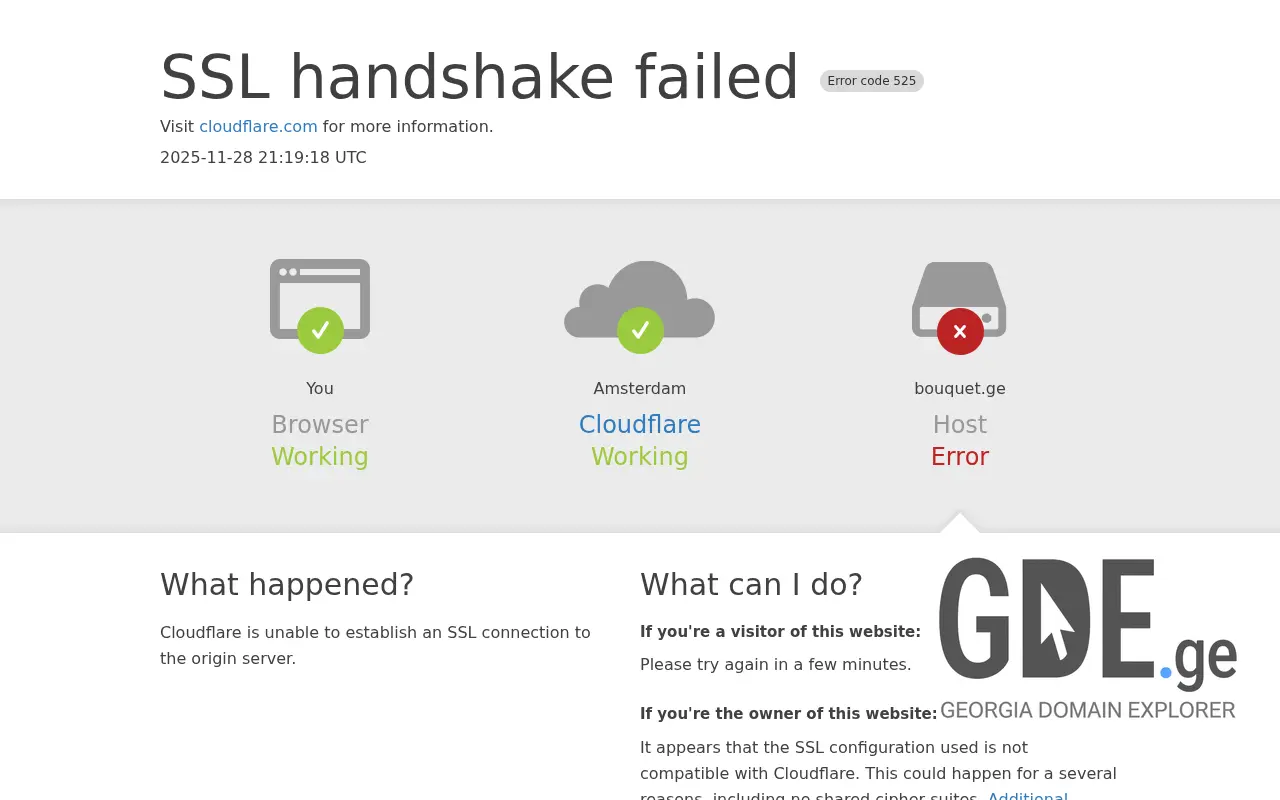 Screenshot of the site bouquet.ge at 2025-11-28