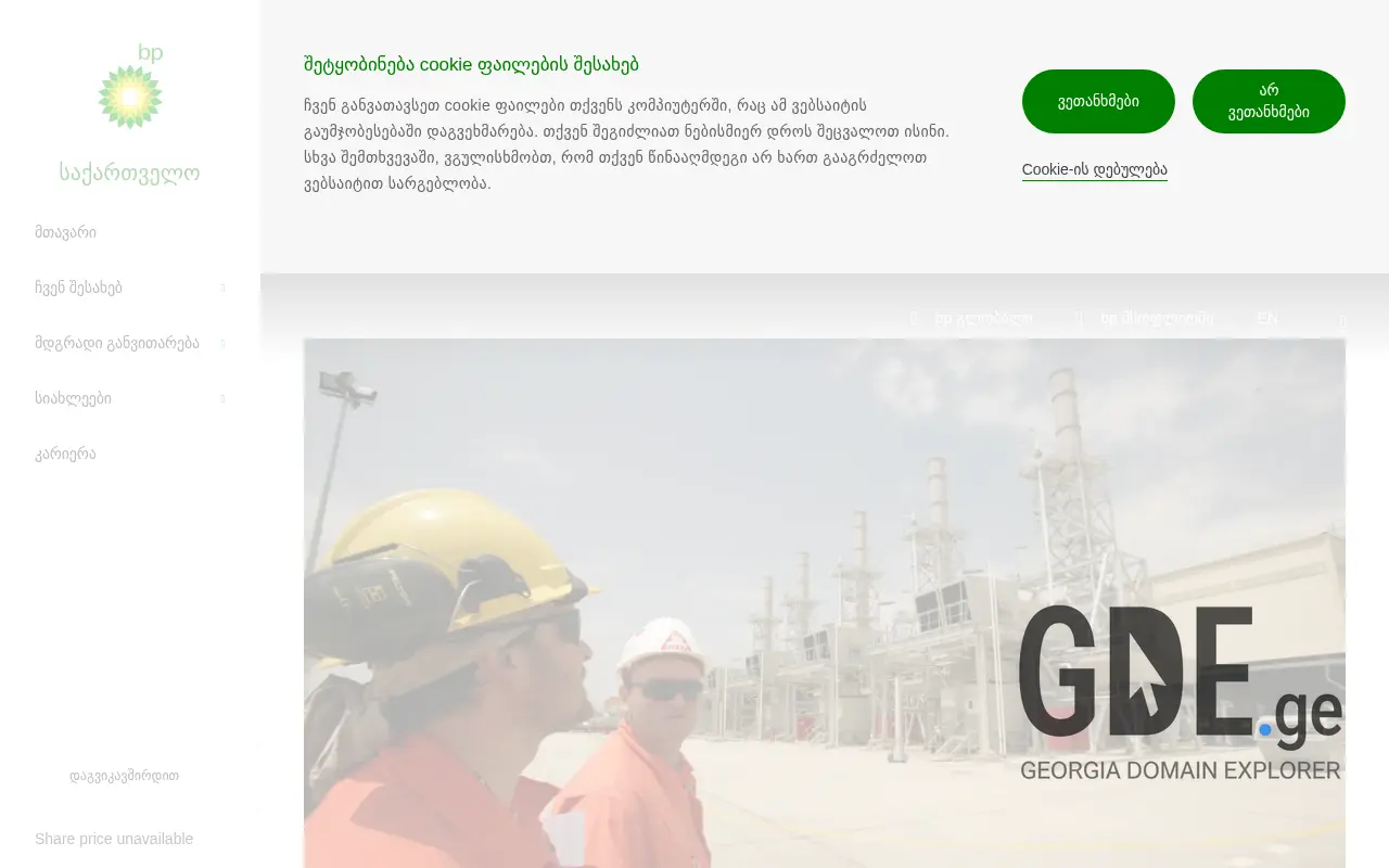 Screenshot of the site bpgeorgia.ge at 2025-11-28