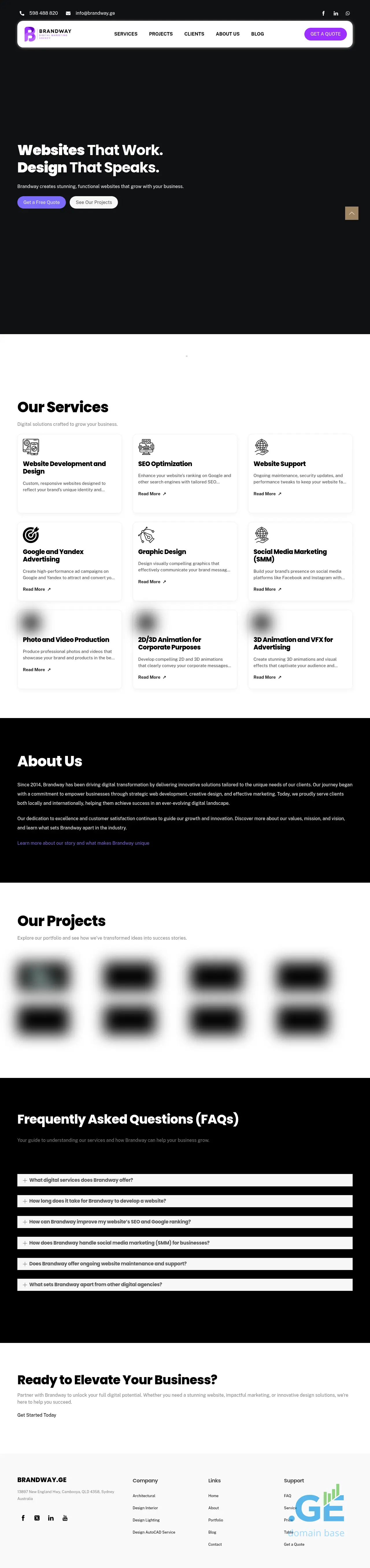 Screenshot of the site brandway.ge