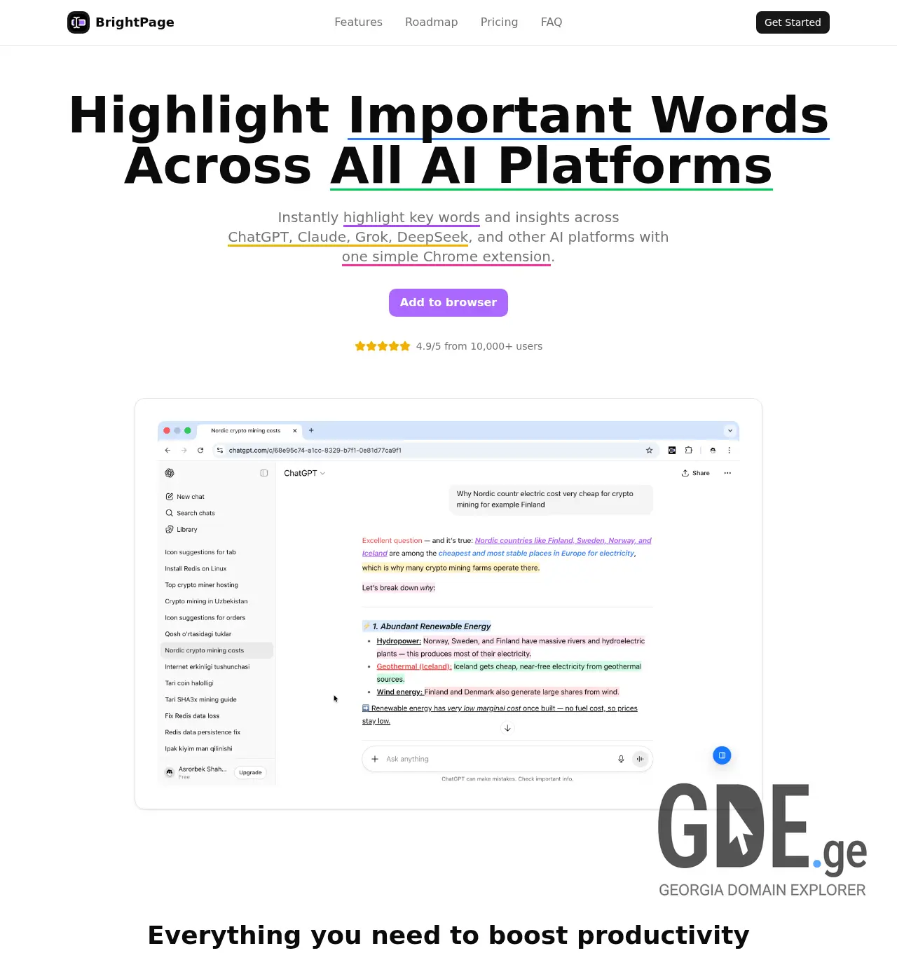 Screenshot of the site brightpa.ge at 2025-12-06