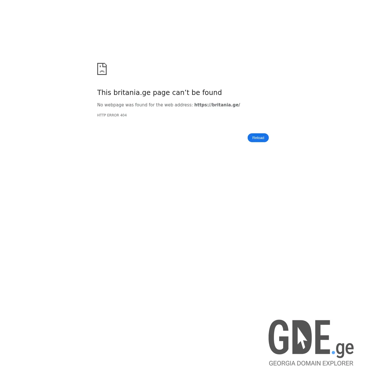 Screenshot of the site britania.ge at 2025-11-30