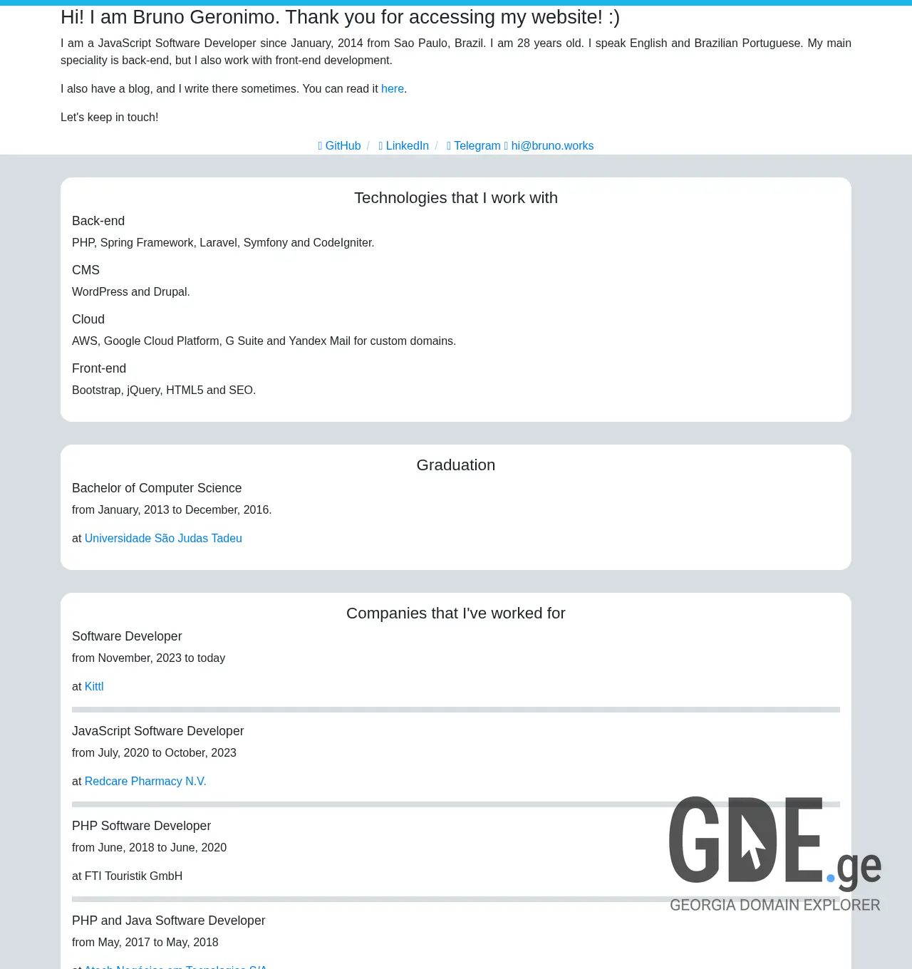 Screenshot of the site bru.ge at 2025-11-30